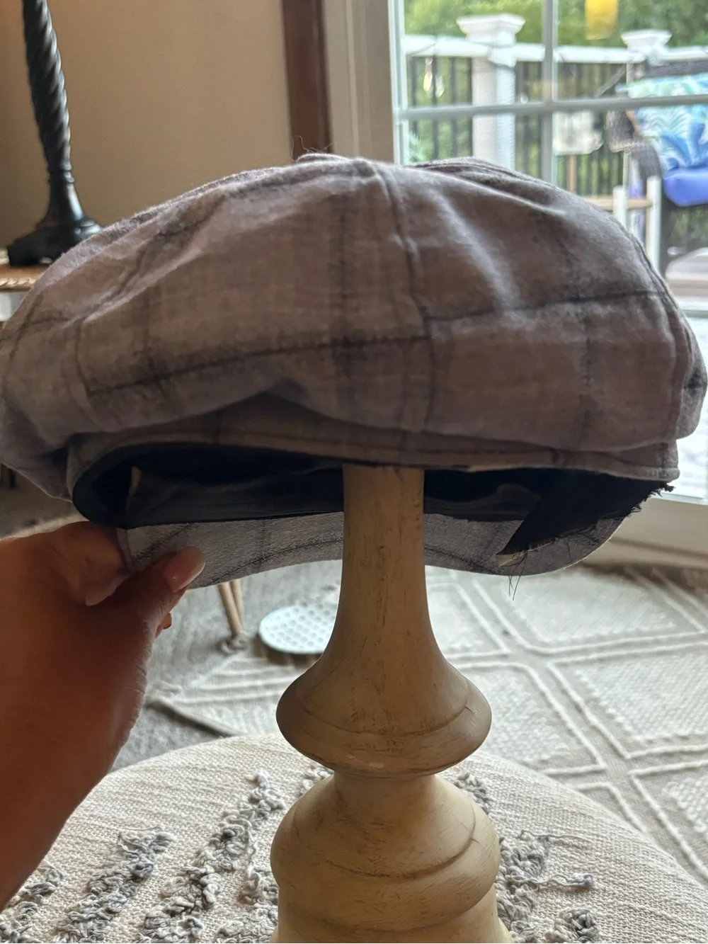 Gray Plaid Newsboy Cap